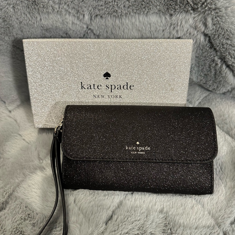 Kate Spade Sparkling Black Wristlet